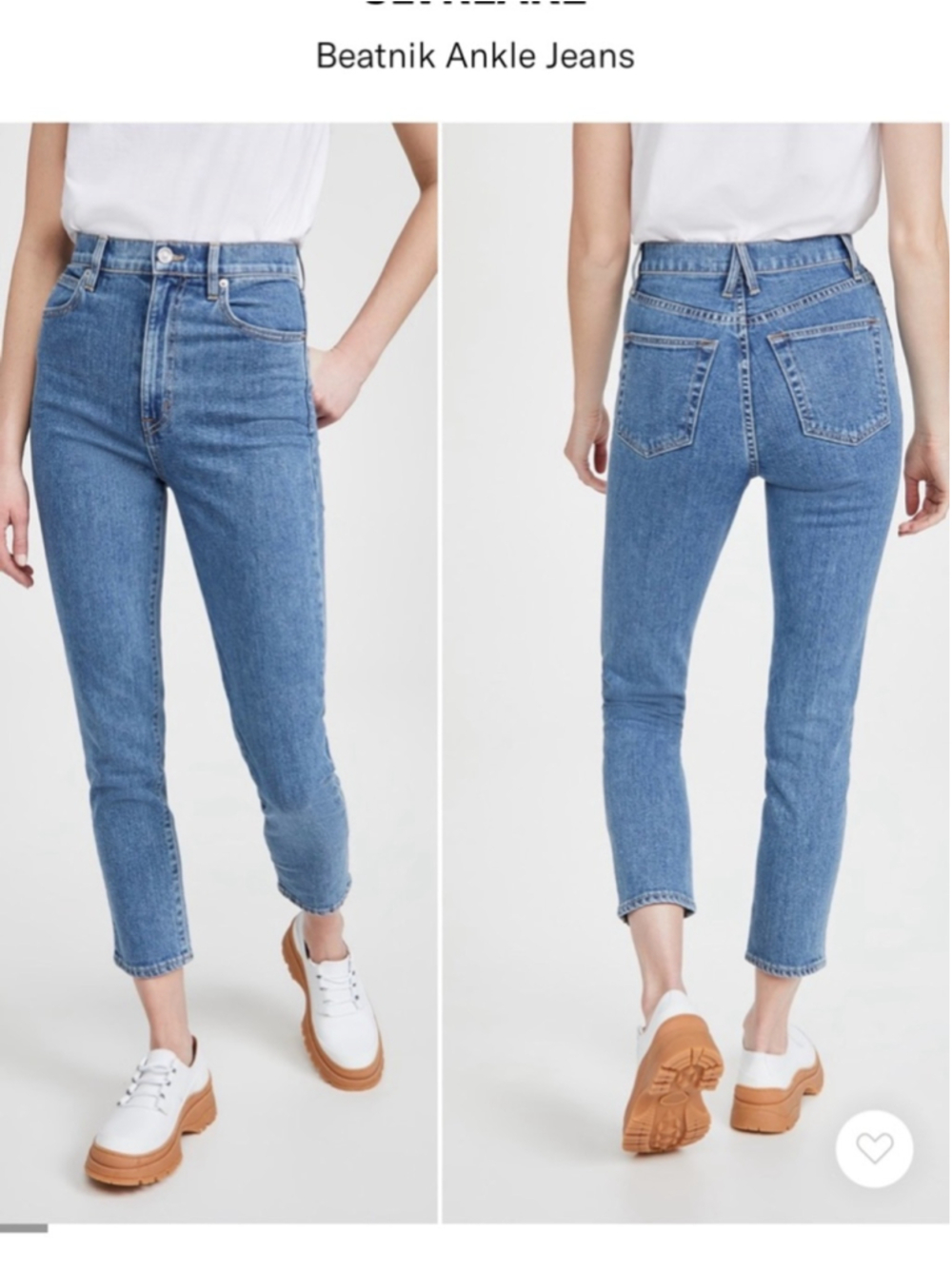 SLVRLAKE Jeans Beatnik Straight Leg Ankle 30 High Rise Womens Made In USA